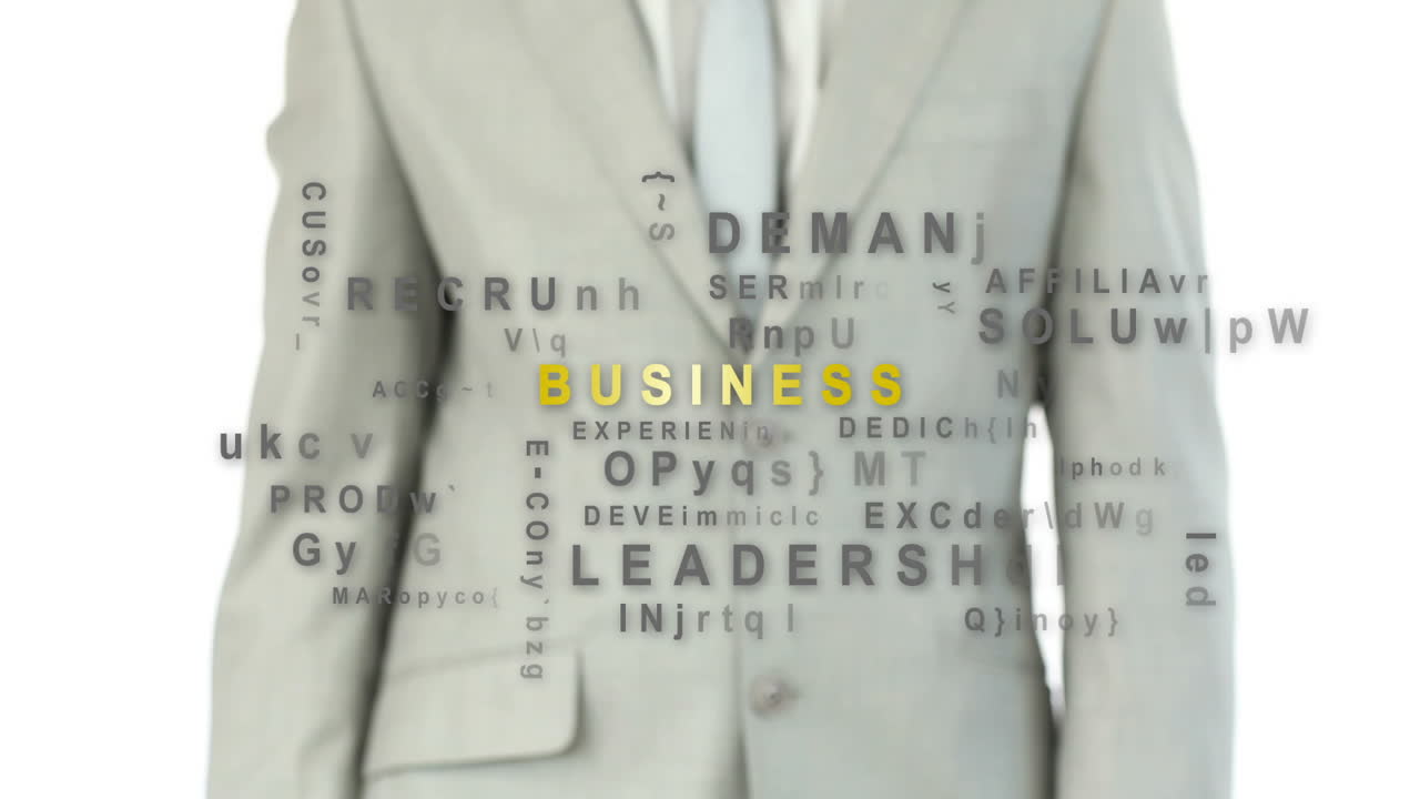 홀로그램 비즈니스 버튼을 누르는 사람