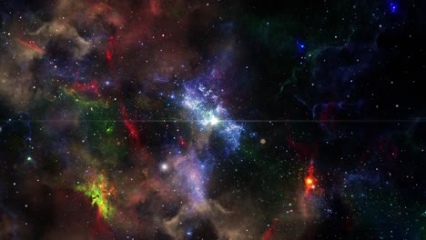 colored nebula clouds moving in the space 4k