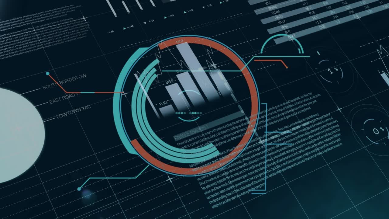 Animation of data processing over world map