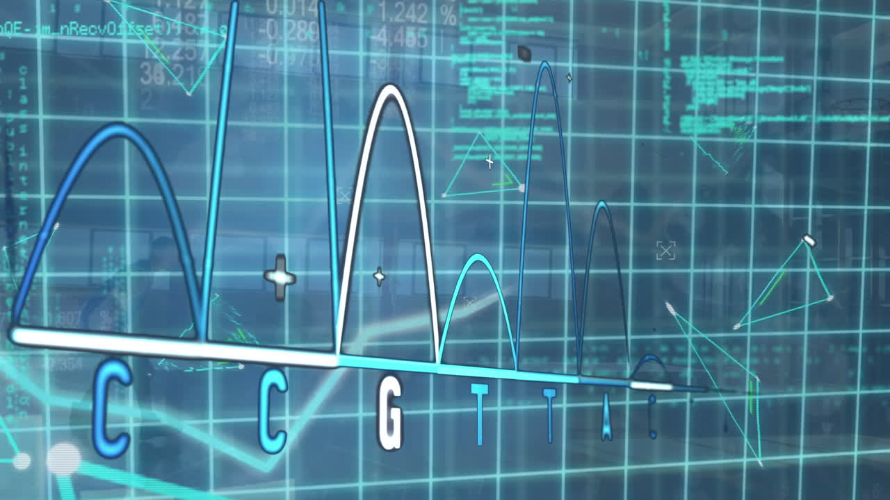 Animation of data processing over male basketball player