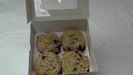 blueberry muffins in a gift box - slow parallax