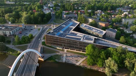 nice waterfront in the center of tartu, where people love to relax. tartu - the 2024 european capital of culture. estonia.