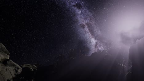 milky way galaxy over sandstone canyon walls