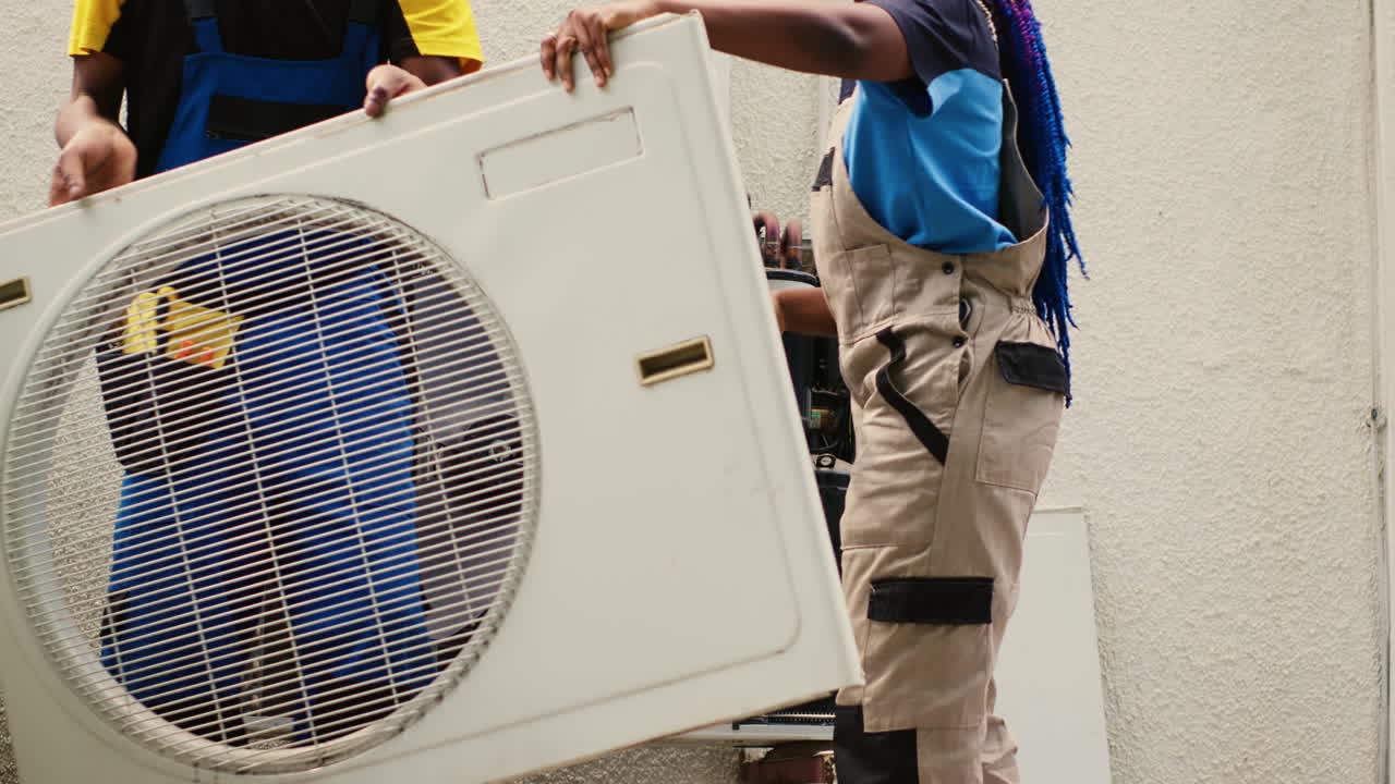 Engineers opening up faulty hvac system