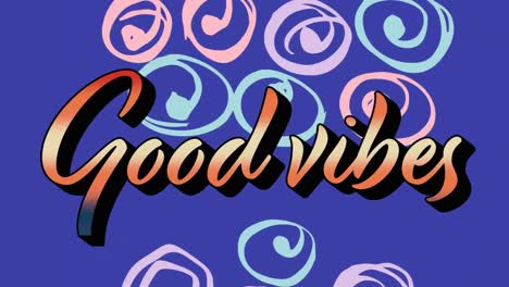 Animation-of-good-vibes-text-over-colorful-graphics-and-shapes