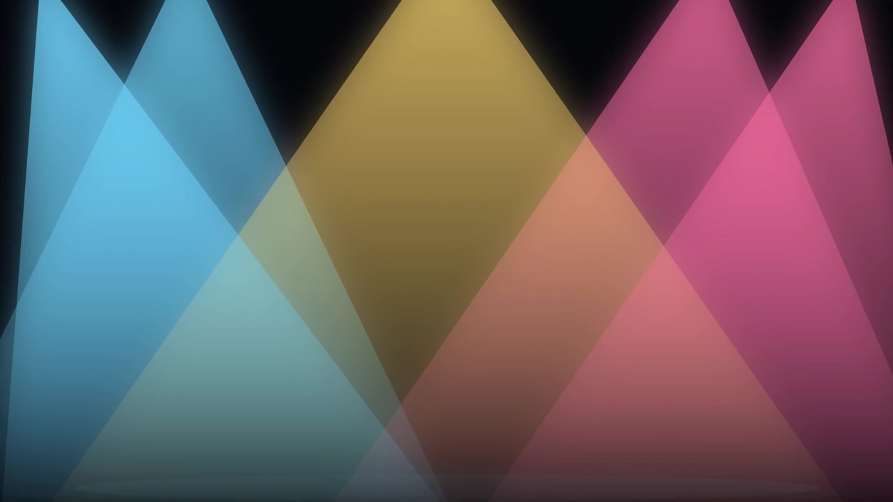 Colorful Stage Spotlights Shining on Dark Background