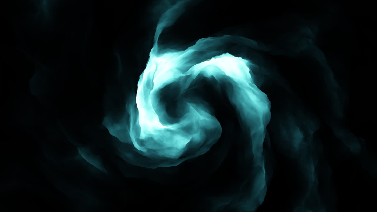 Swirling blue spiral on black background captivating vaporous motion