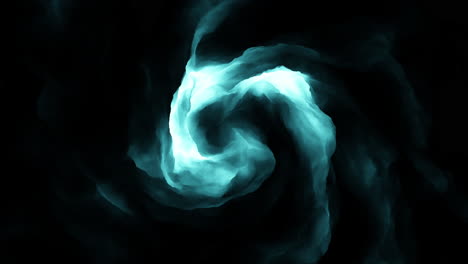 Swirling-blue-spiral-on-black-background-captivating-vaporous-motion