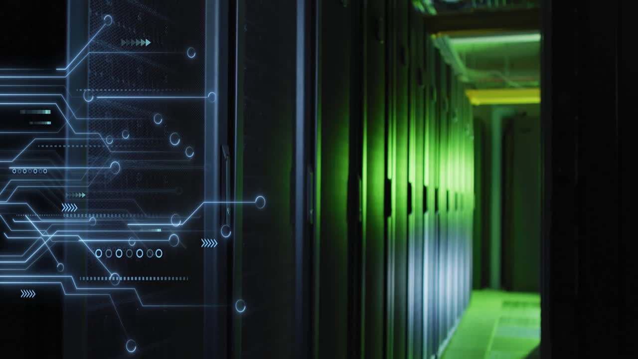 Digital circuit animation over servers in data center