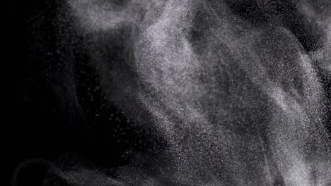 powder isolated on black background