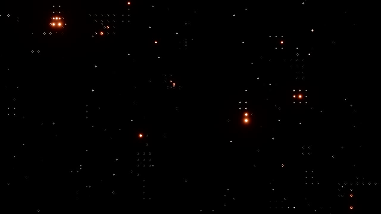 Digital background with tech dots. Bright flares