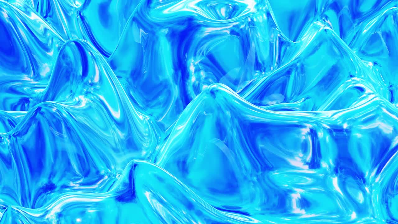 물결과 같은 액체 패턴, 루프 모션, 3d 스타일리시 추상적인 파란색, 파란색 표면, 아름다운 그라디언트 색상과 함께 화려한 액체 유리, 4k 트렌디한 다채로운 액체 애니메이션.