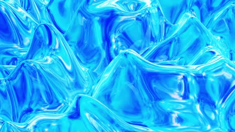 patrón líquido como ondas en movimiento en bucle. 3d elegante azul abstracto bg de superficie ondulada como vidrio líquido brillante con hermosos colores de gradiente. animación fluida colorida de moda de 4k.