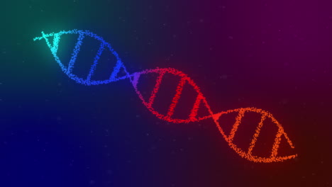 animación de la estructura del adn contra un fondo multicolor