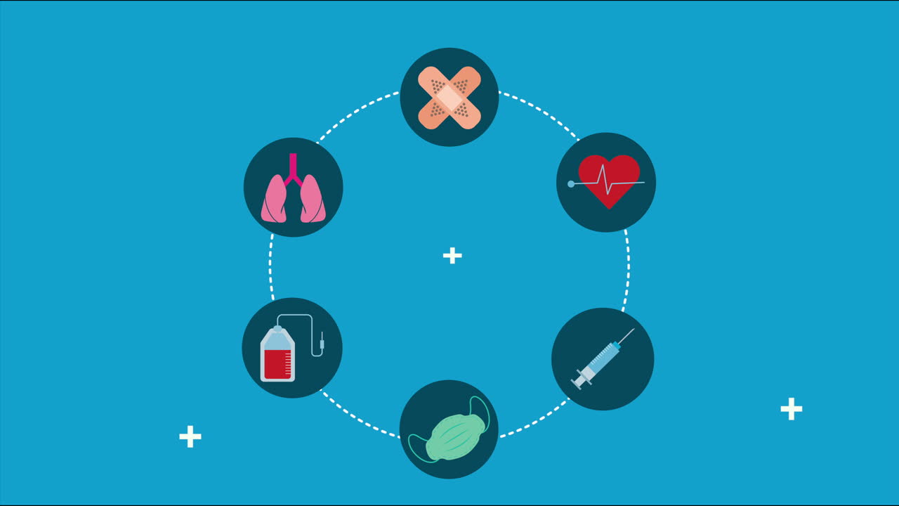 코로나19 팬데 세트 아이콘 애니메이션