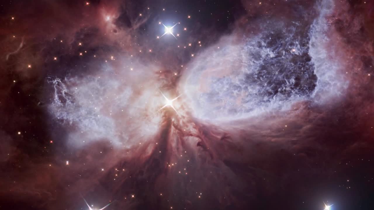 불안정한 성 에타 카리나 (eta carinae) 를 묘사한 애니메이션