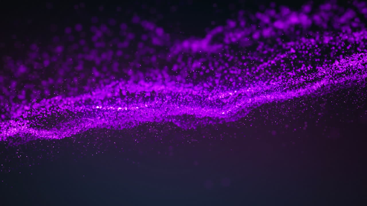 Animation of glowing purple particles
