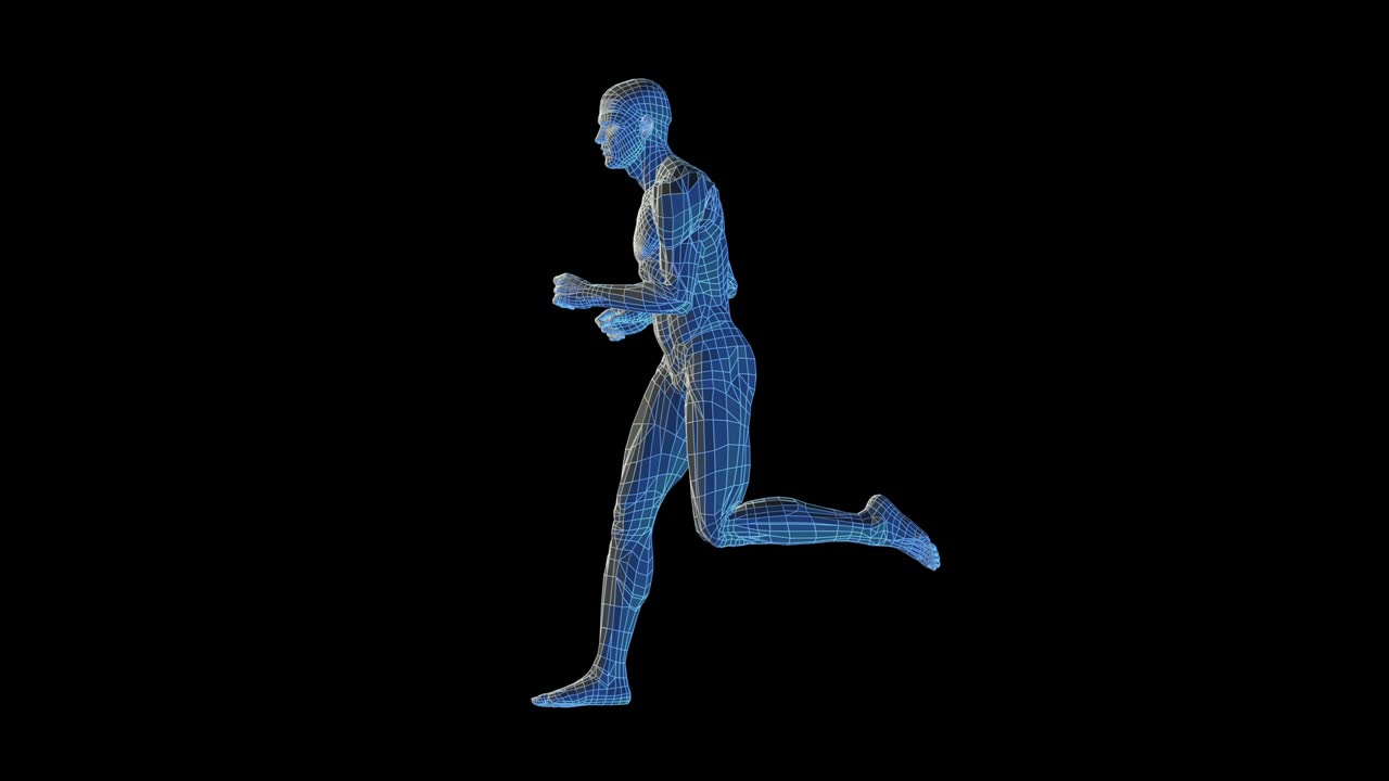 바이오닉 테크 3d 인간 달리기 (루프)