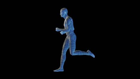 Bionic Tech 3D Human Man Running (Loop)