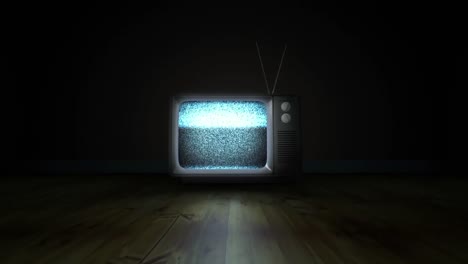 정적 으로 된 구식 tv