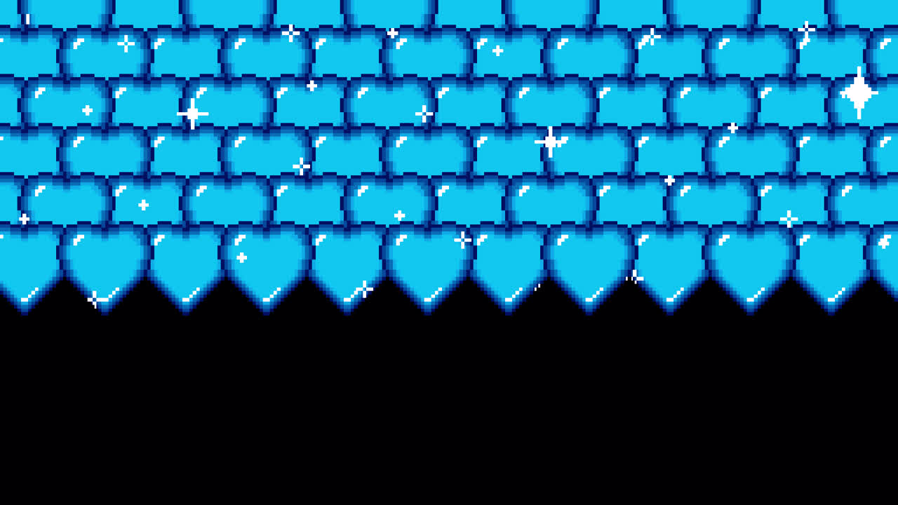 Blue Pixel Art Sparkling Bubble Wall Backgrounds