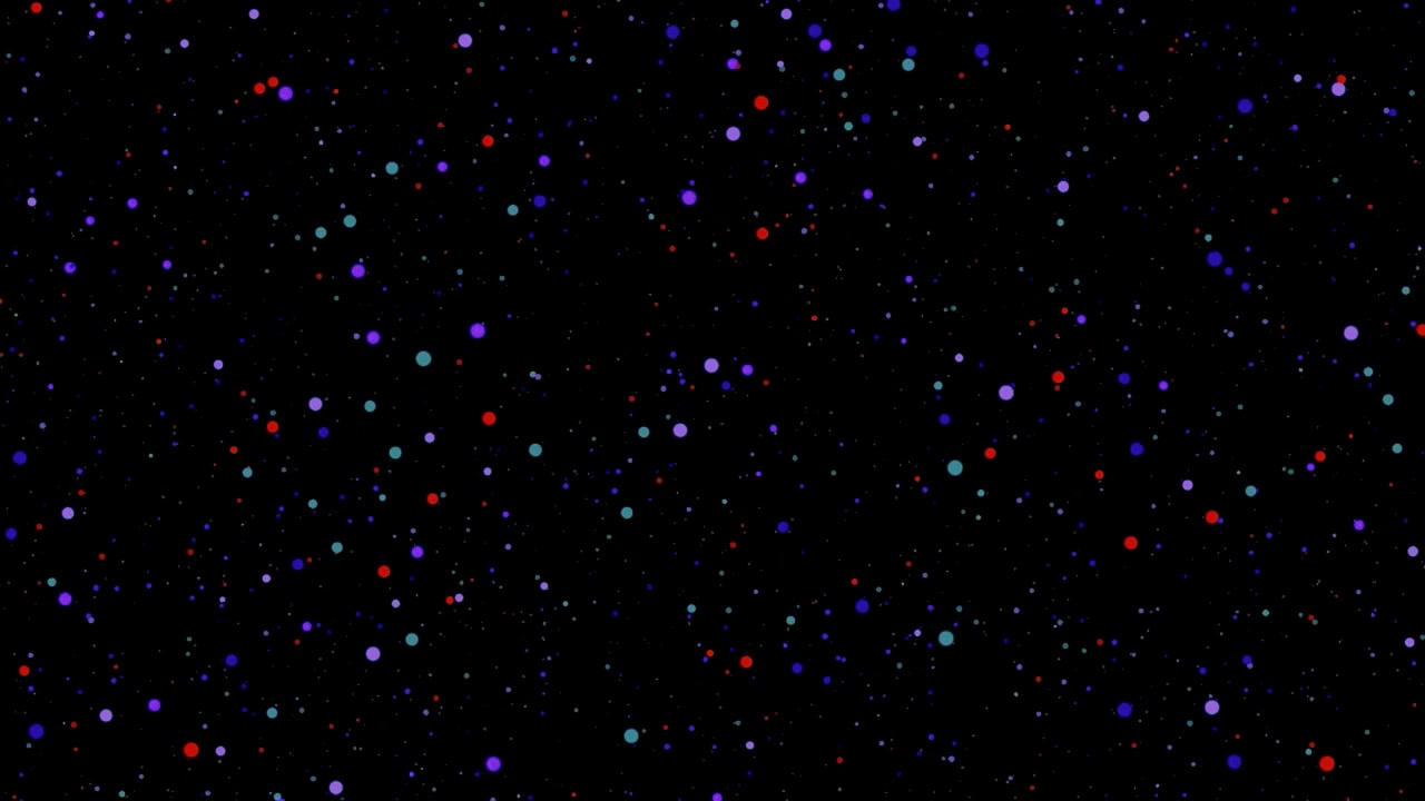 Sfondo Astratto in Movimento con Particelle Colorate Fluttuanti su Nero