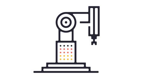animación del icono de la línea de la industria 4.0