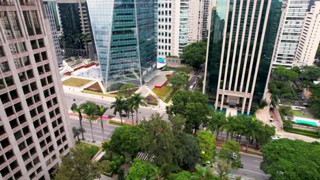 faria lima avenue  postcard of downtown district of sao paulo brazil.