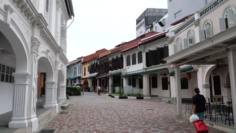 colorful colonial row houses in singapore street