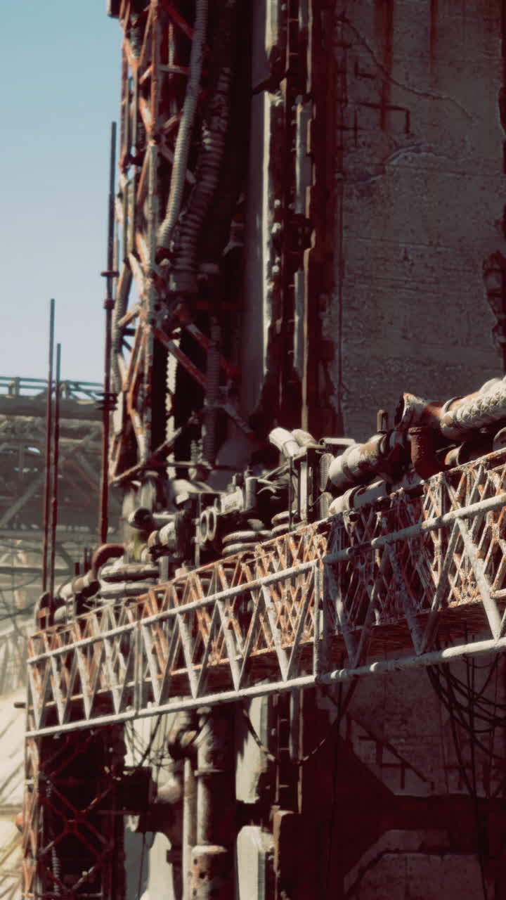 Struttura industriale in un cantiere di giorno.