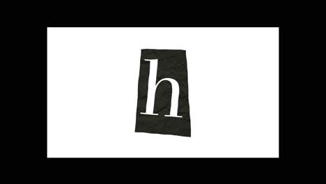 image of the letter h made of creased paper