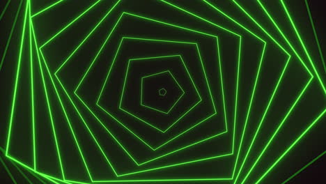 psychedelic and illusion green neon hexagons on black gradient