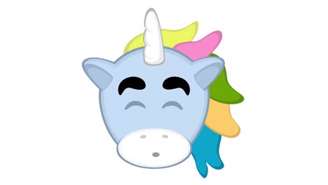 loop animation of the face of a cartoon unicorn sleeping