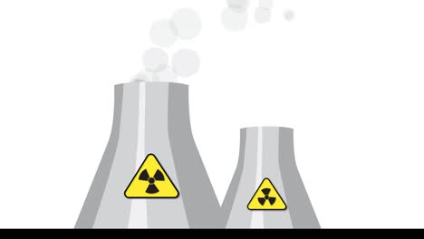 cooling towers emitting and reducing smoke over time