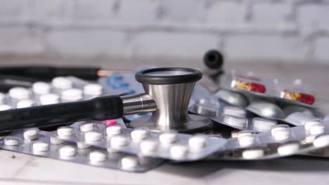 stethoscope and medications