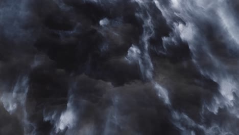 point of view thunderstorm happening inside dark clouds 4k