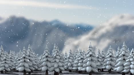 Schnee-Fällt-Und-Tannenbäume