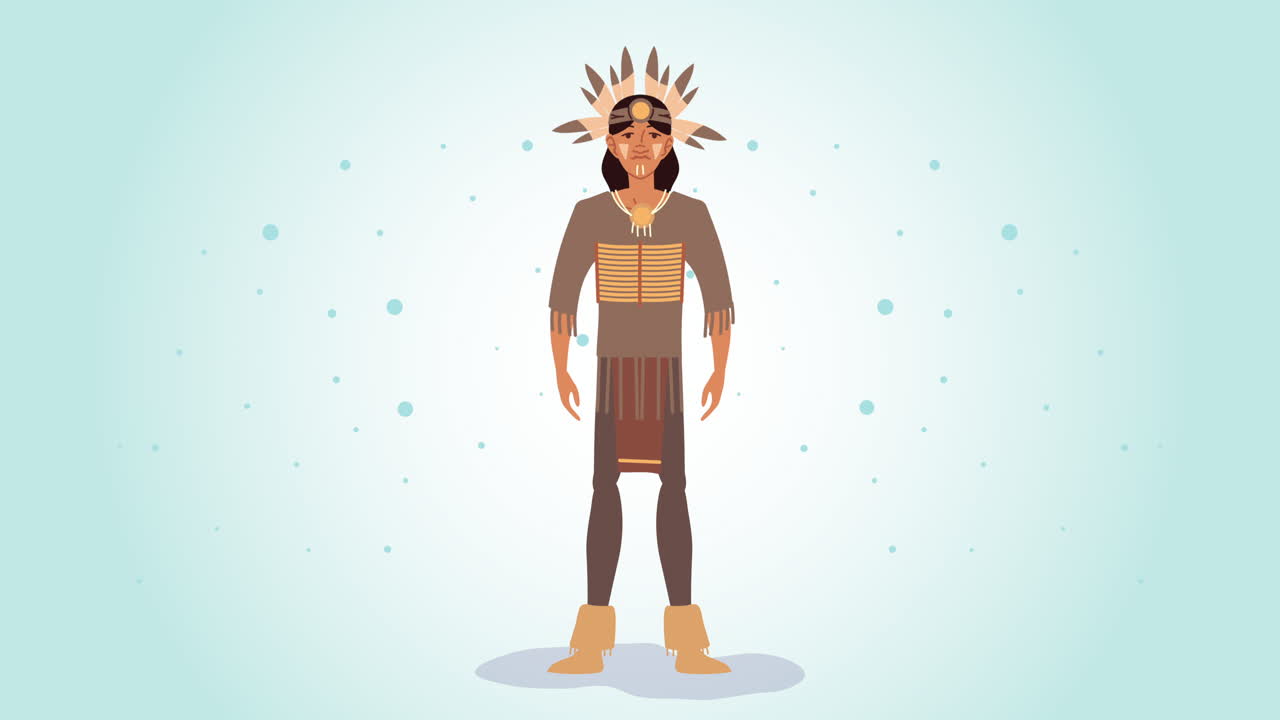 남성 인디게누스 인종 캐릭터 애니메이션