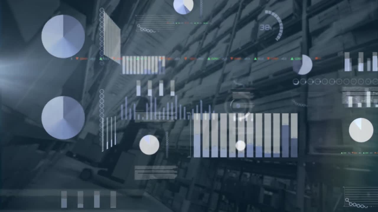 Animation of data processing over warehouse