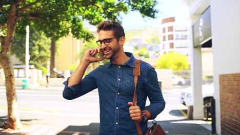 a young businessman talking on a cellphone