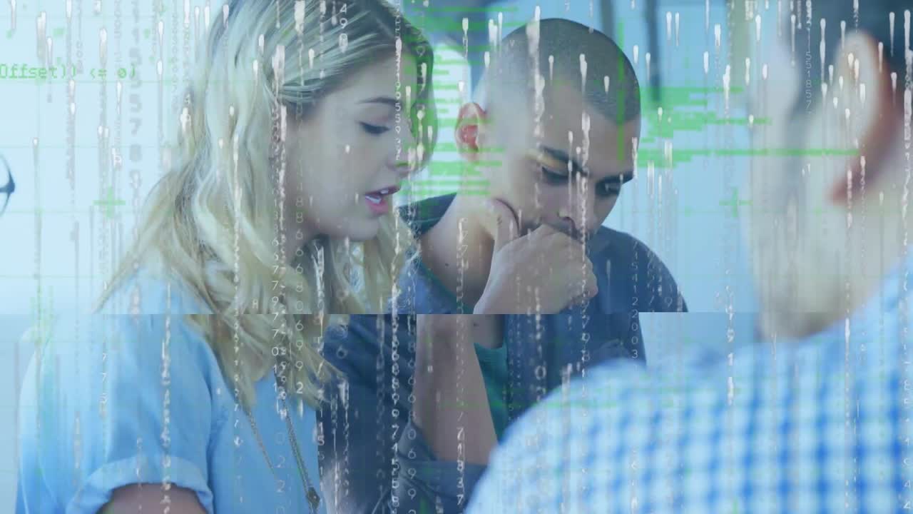 비즈니스 사람들에 대한 데이터 처리의 애니메이션