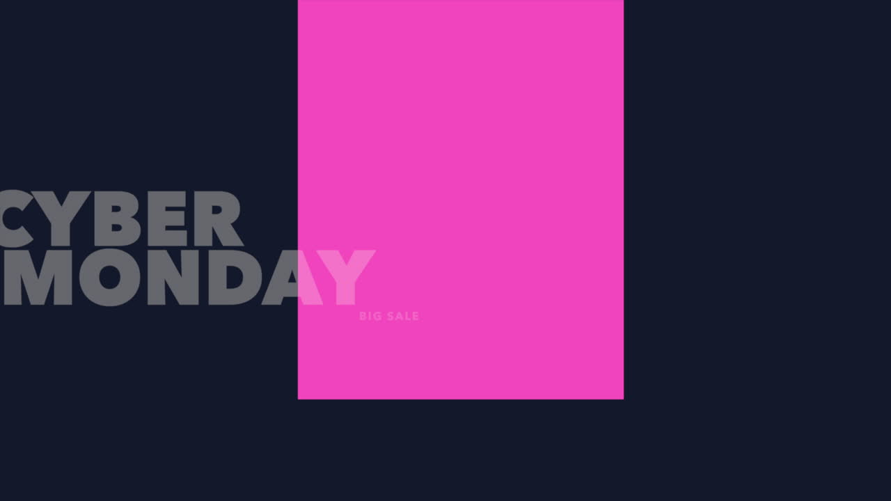 Testo moderno Cyber Monday e Grande Saldi con linea rosa su gradiente nero