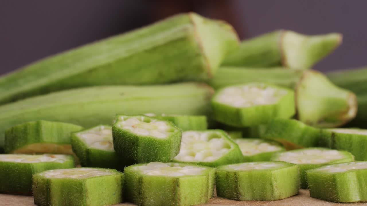 Freshly Cut Okra