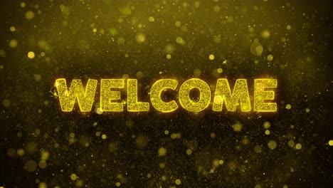 welcome glitter text effect background