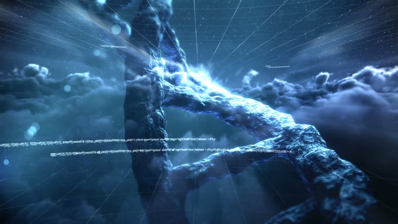 나선형 dna의 디지털로 생성된 비디오