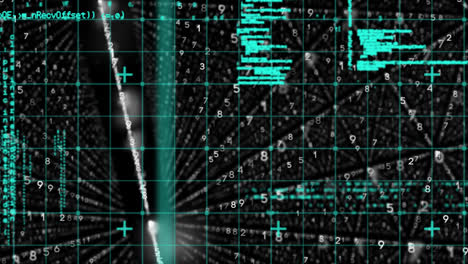 animación del procesamiento de datos a través de codificación binaria