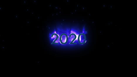 2020 apareciendo en el número de fuego púrpura