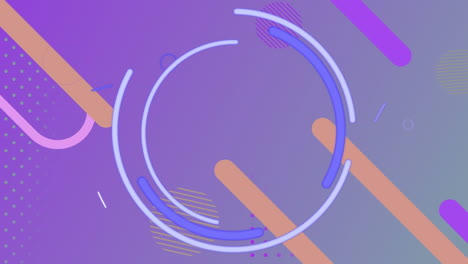 animación de formas abstractas retro que se mueven sobre un fondo púrpura