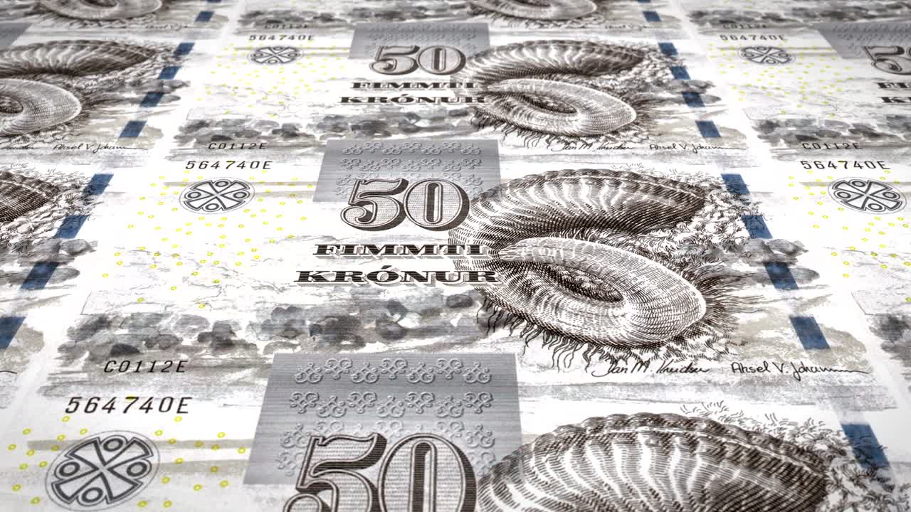 페로 제도의 50 페로 크로나 지폐, 롤링, 현금, 루프
