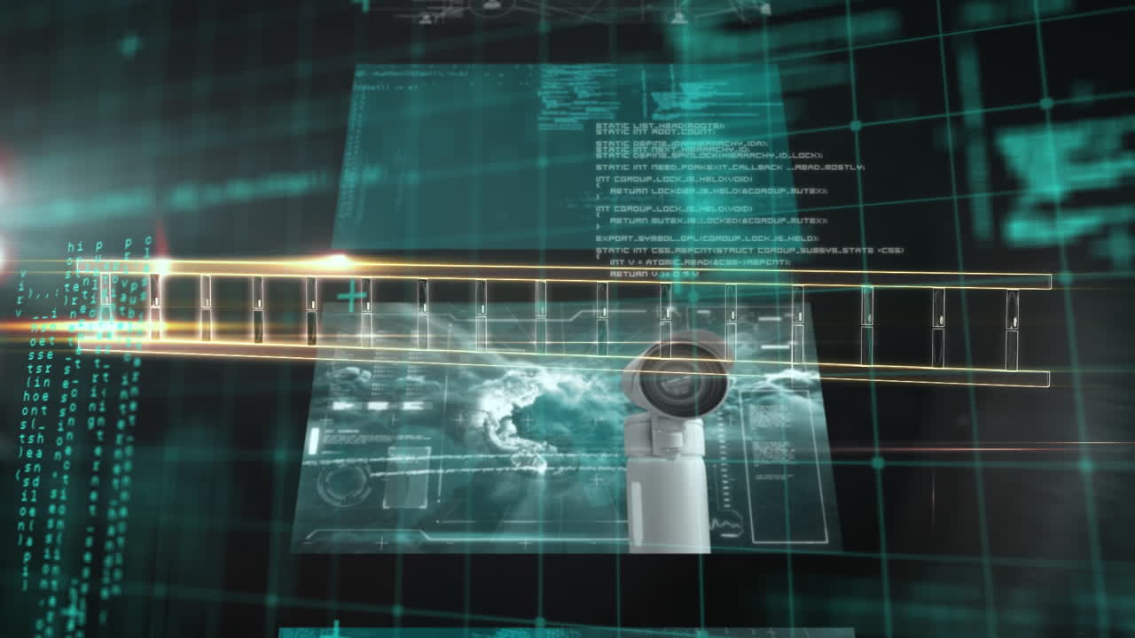 animación del procesamiento de datos científicos sobre un fondo oscuro